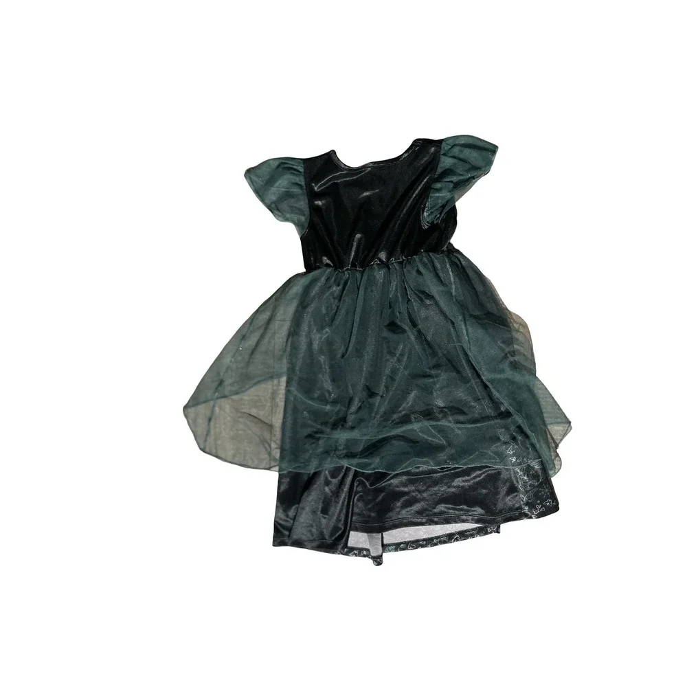 Wicked Elphaba Costume Dress Paul Tazewell Green Black Girls XS 4/5